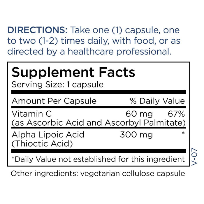 Alpha Lipoic Acid (300 mg) (90 Capsules)-Vitamins & Supplements-Metabolic Maintenance-Pine Street Clinic