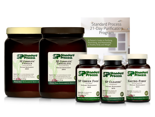 Standard Process Inc - Purification Product Kit, 1 Kit with SP Complete® Chocolate, SP Complete® Vanilla and Gastro Fiber® - 