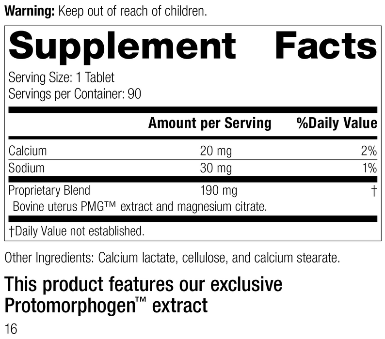 Utrophin PMG®, 90 Tablets, Rev 16 Supplement Facts
