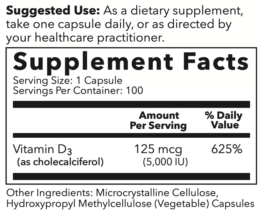techtonic - Vitamin D3 (5,000 IU) (120 Capsules) - 