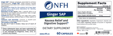 Ginger SAP (60 Capsules)-Vitamins & Supplements-Nutritional Fundamentals for Health (NFH)-Pine Street Clinic