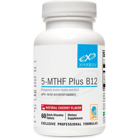 5-MTHF Plus B12 (Natural Cherry Flavor)-Vitamins & Supplements-Xymogen-60 Tablets-Pine Street Clinic