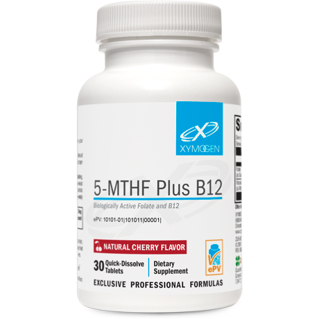 5-MTHF Plus B12 (Natural Cherry Flavor)-Vitamins & Supplements-Xymogen-30 Tablets-Pine Street Clinic