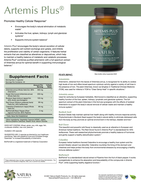 Artemis Plus (80 Capsules)-Vitamins & Supplements-Natura Health Products-Pine Street Clinic