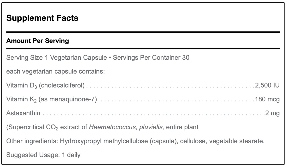 K2-D3 with Astaxanthin (30 Capsules)-Vitamins & Supplements-Douglas Laboratories-Pine Street Clinic