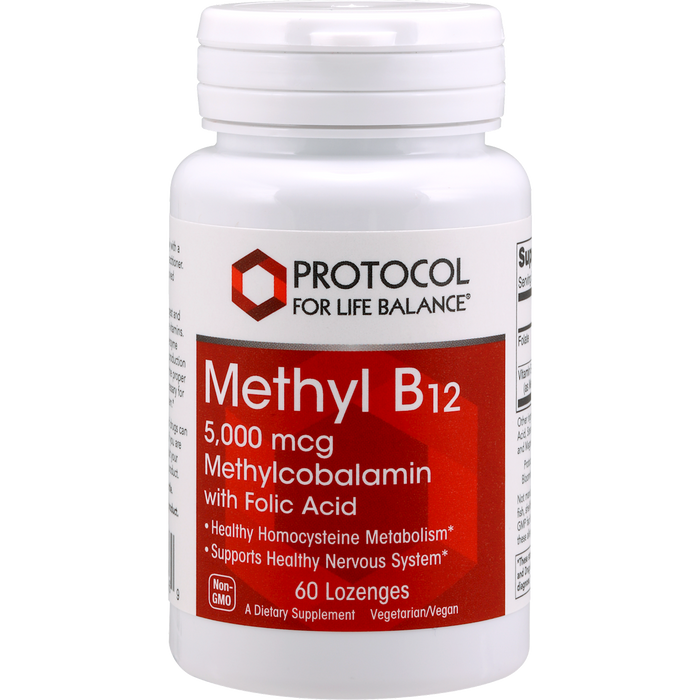 Methyl B-12-Vitamins & Supplements-Protocol For Life Balance-5,000 mcg - 60 Lozenges-Pine Street Clinic