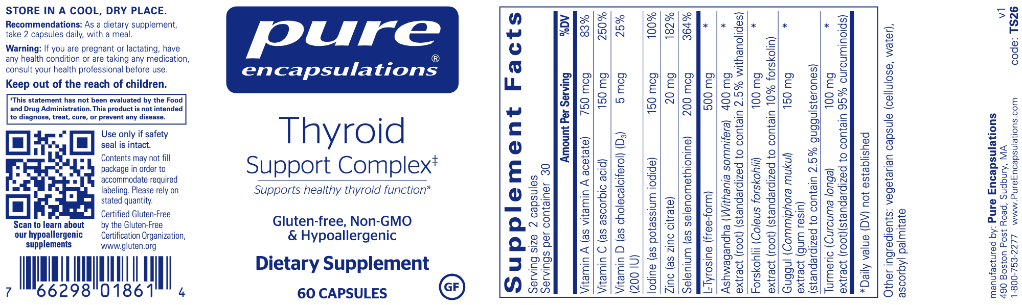 Thyroid Support Complex-Vitamins & Supplements-Pure Encapsulations-60 Capsules-Pine Street Clinic