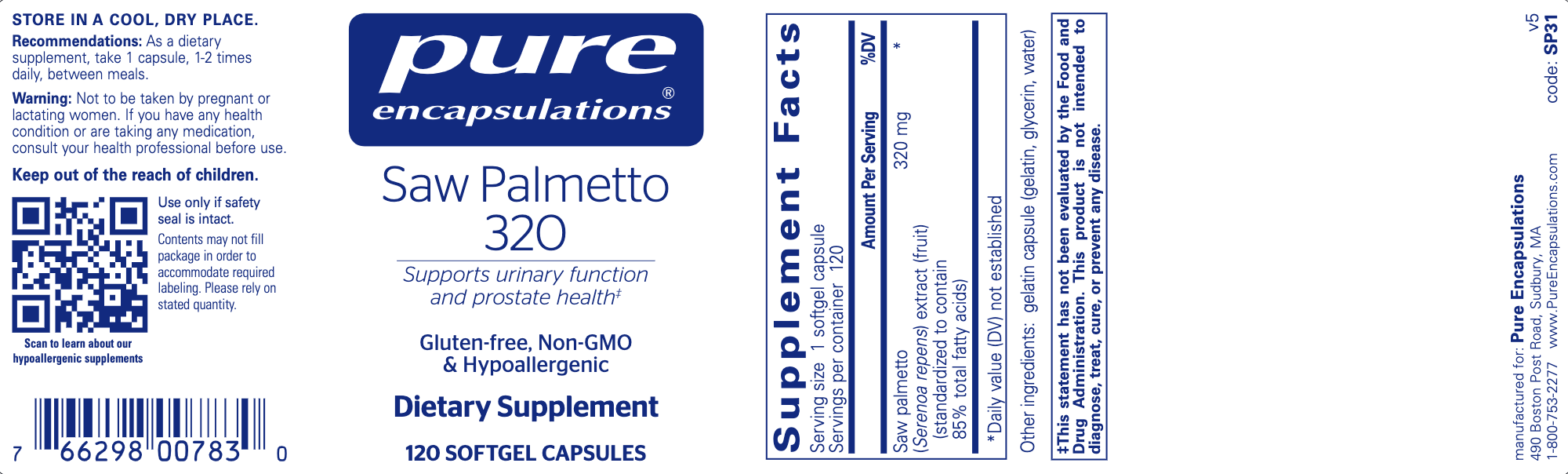 Saw Palmetto 320-Vitamins & Supplements-Pure Encapsulations-240 Softgels-Pine Street Clinic