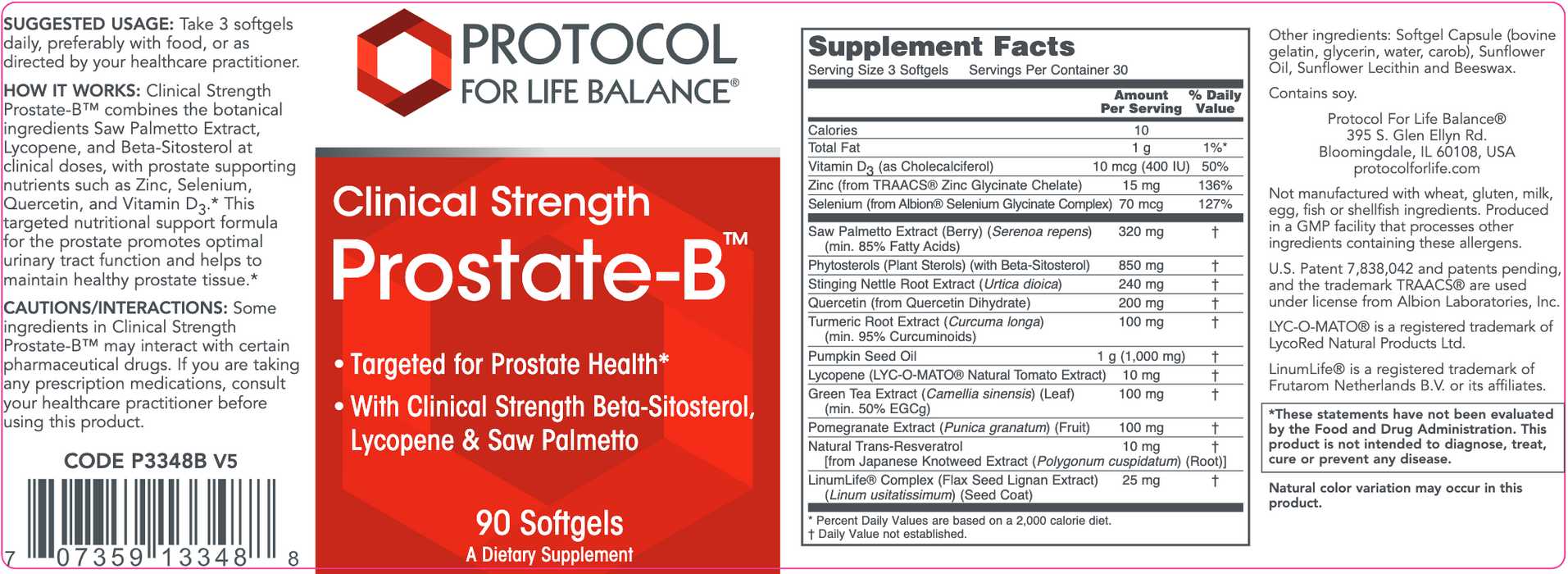 Prostate-B 90 Sgels (90 Softgels)-Vitamins & Supplements-Protocol For Life Balance-Pine Street Clinic