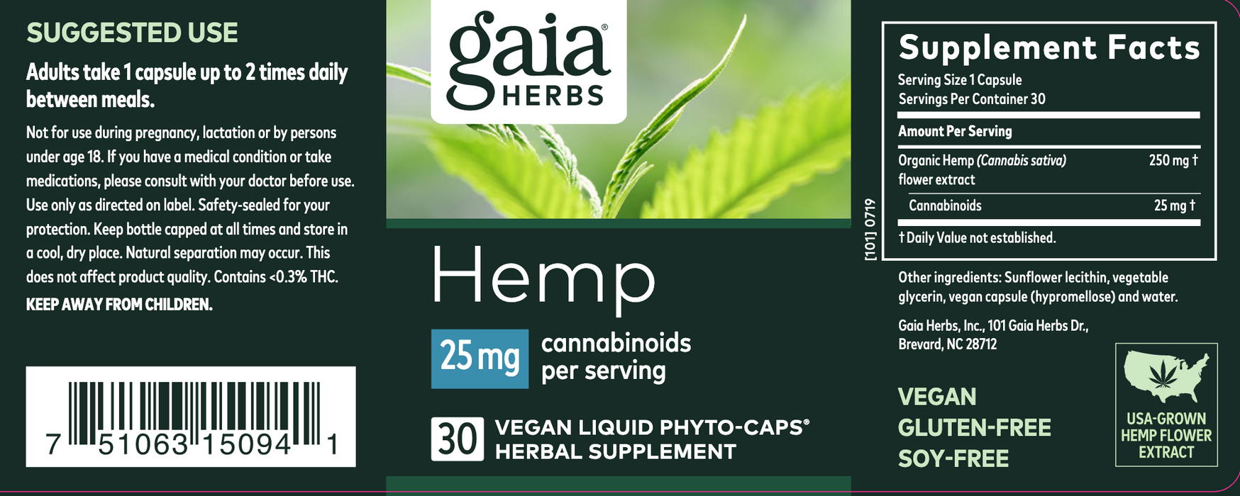 Full-spectrum (25 mg) (30 Capsules)-Vitamins & Supplements-Gaia PRO-Pine Street Clinic
