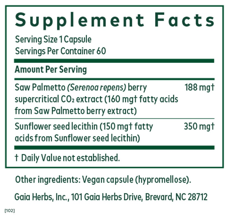 Saw Palmetto (formerly Saw Palmetto Berry) (60 Capsules)-Vitamins & Supplements-Gaia PRO-Pine Street Clinic