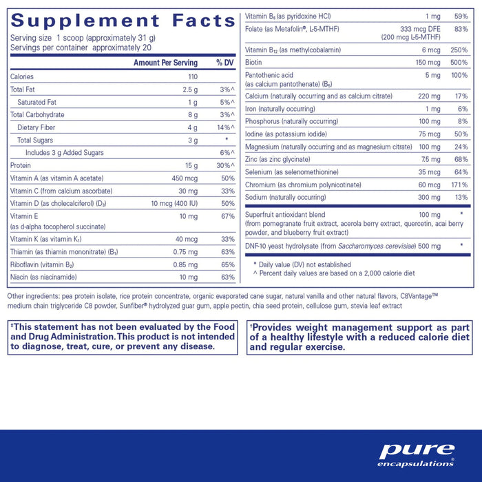 PureLean (620 Gram Powder)-Vitamins & Supplements-Pure Encapsulations-Pine Street Clinic