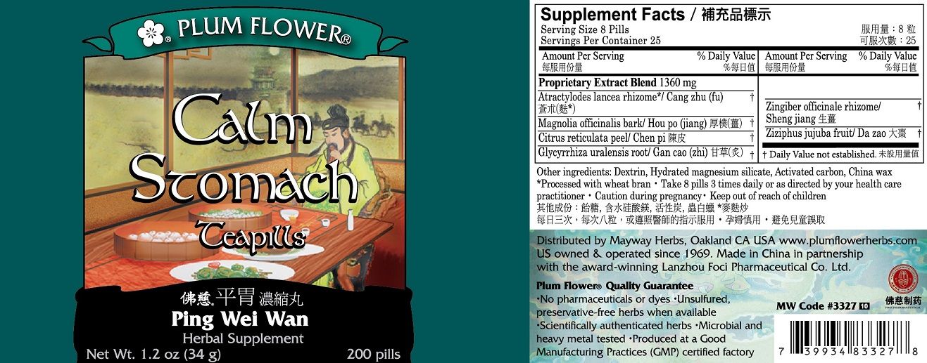 Calm Stomach Teapills (Ping Wei Wan) (200 Pills)-Chinese Formulas-Plum Flower-Pine Street Clinic
