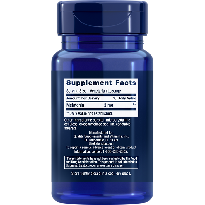 Melatonin 3 mg (60 Lozenges)-Vitamins & Supplements-Life Extension-Pine Street Clinic