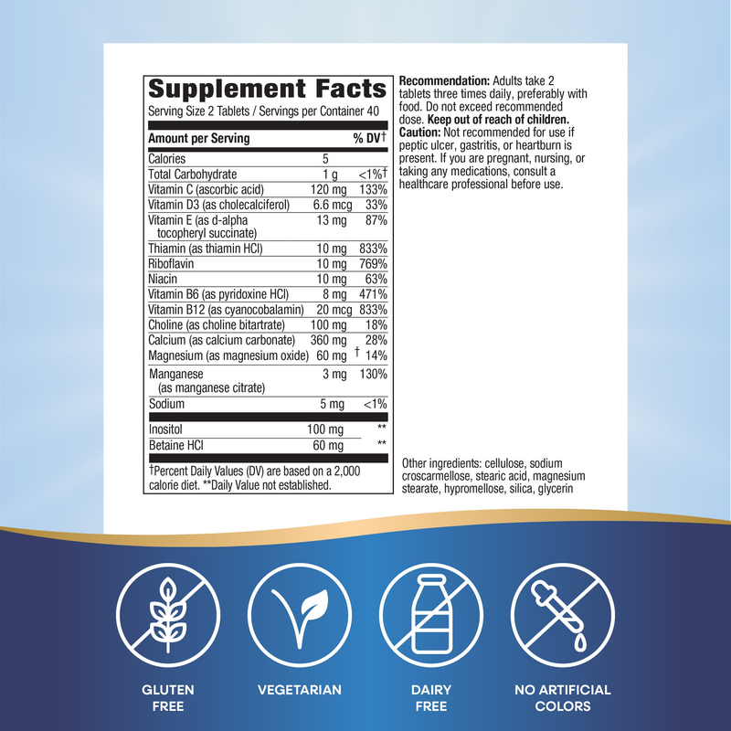 Myo-Tone (80 Tablets) — Supplement Facts