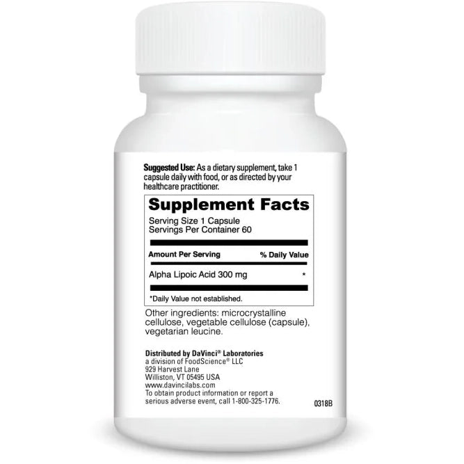 Alpha Lipoic Acid 300 (60 Capsules)-Vitamins & Supplements-DaVinci Laboratories-Pine Street Clinic