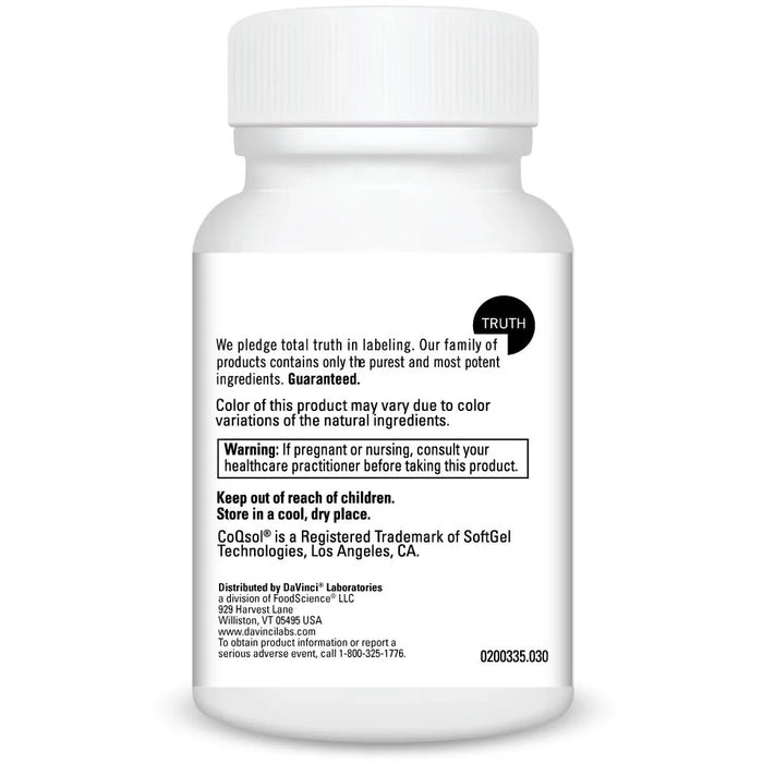 CoQsol - 100 mg (30 Softgels)-Vitamins & Supplements-DaVinci Laboratories-Pine Street Clinic