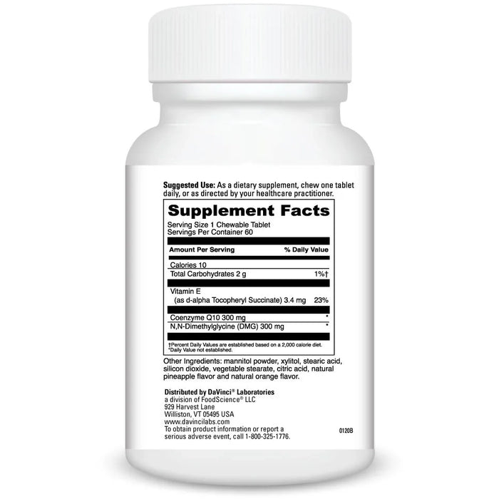 Coq10 - DMG 300/300 (60 Chewable Tablets)-Vitamins & Supplements-DaVinci Laboratories-Pine Street Clinic