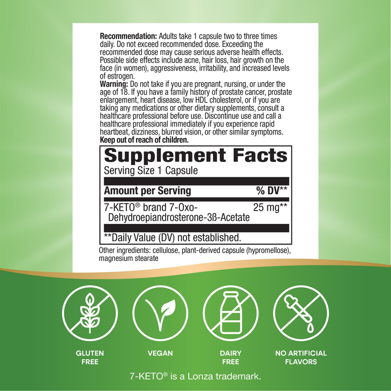 7-KETO® (60 Capsules) — Supplement Facts