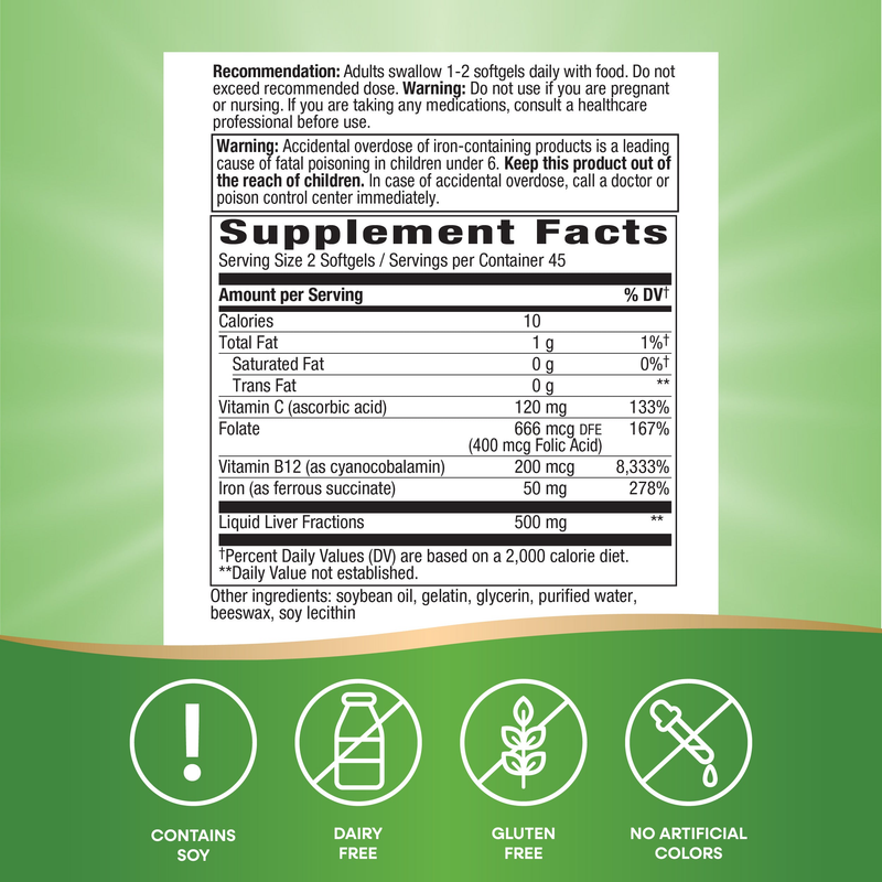 Ultimate Iron® (90 Softgels) — Supplement Facts