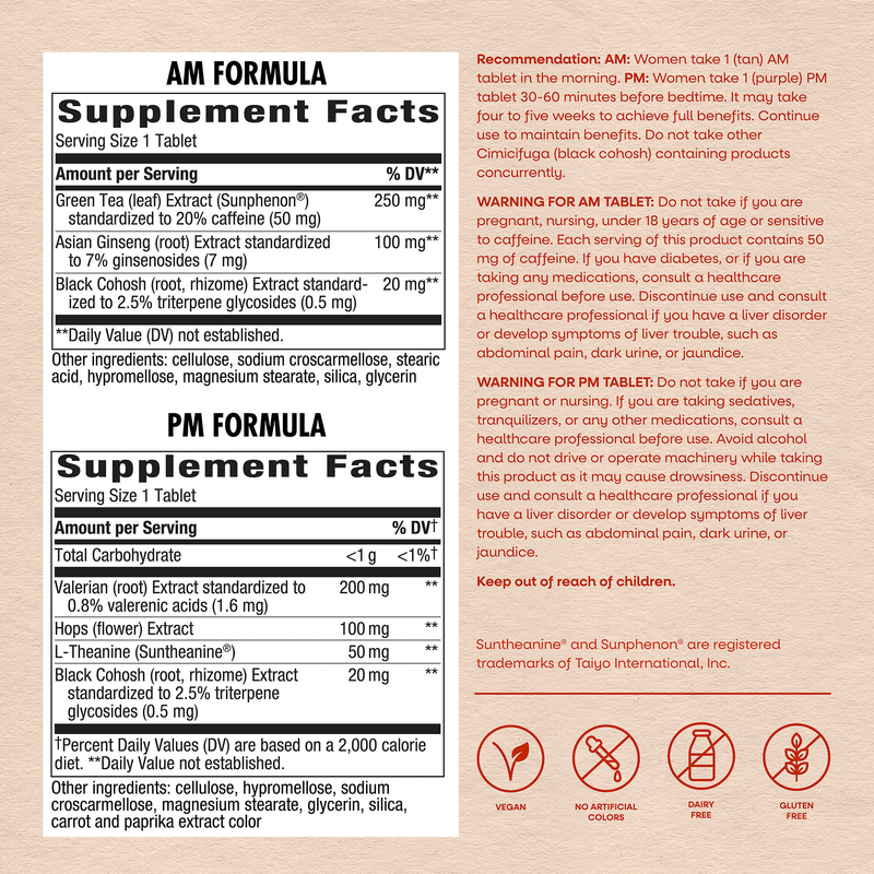 AM/PM Menopause Formula™ (60 Tablets) — Supplement Facts
