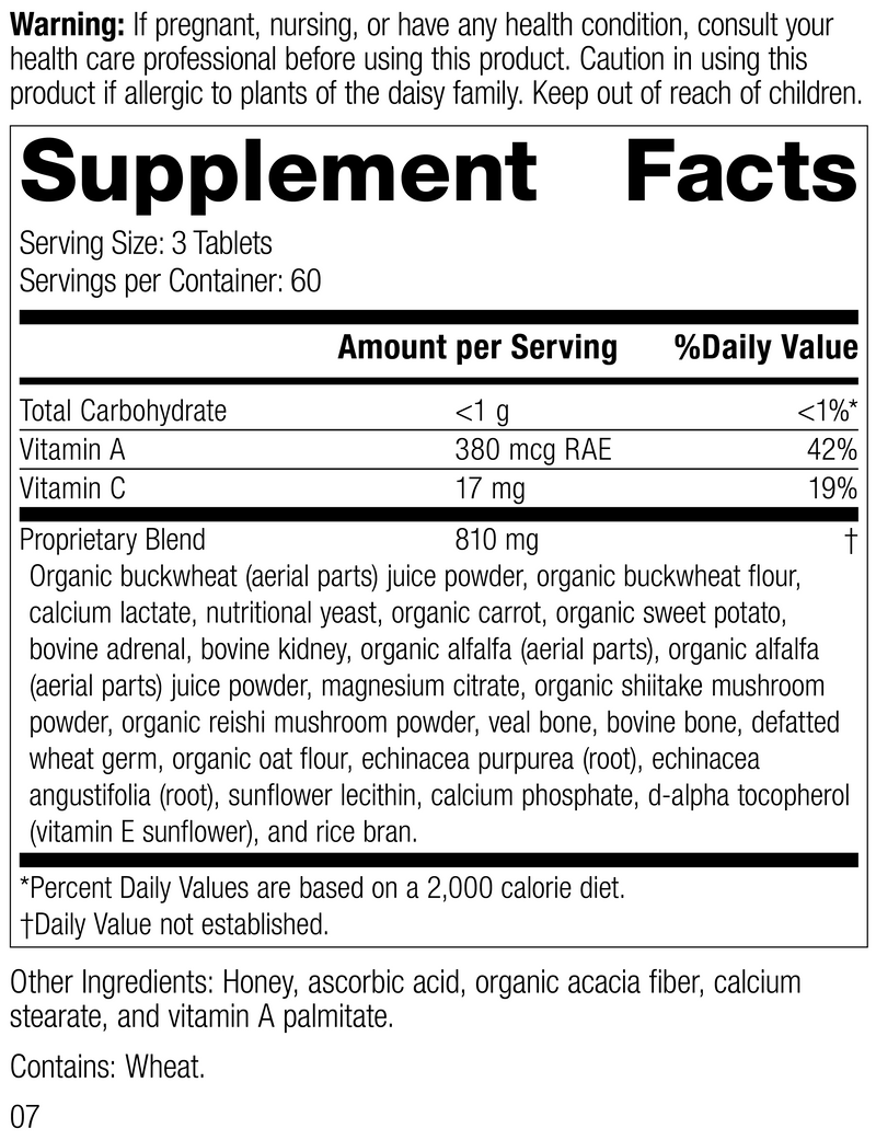 Cataplex® A-C-P, 180 Tablets, Rev 04 Supplement Facts