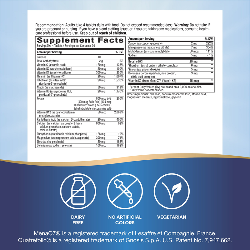 OsteoPrime® Plus (120 Tablets) — Supplement Facts