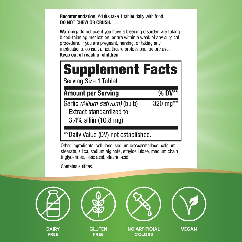Garlinase 5000 — Supplement Facts