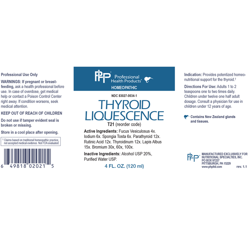 Thyroid Liquescence (4 Ounces)