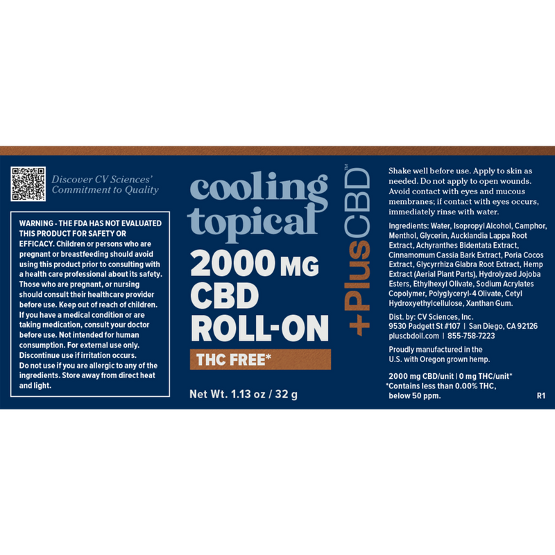 Cooling Topical Roll-On (2000 mg) (32 Grams)