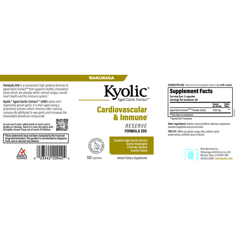 Aged Garlic Extract Reserve (600 mg) (120 Capsules)