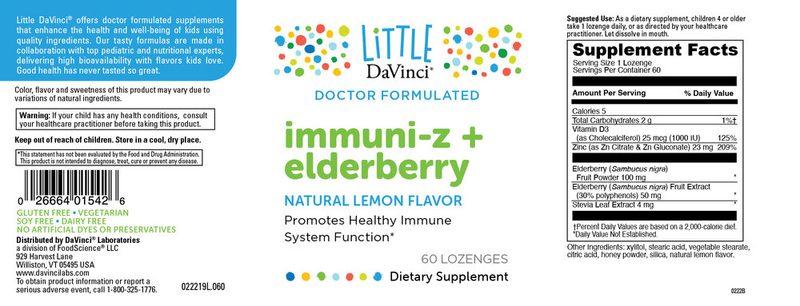 Immuni-Z + Elderberry (60 Lozenge)