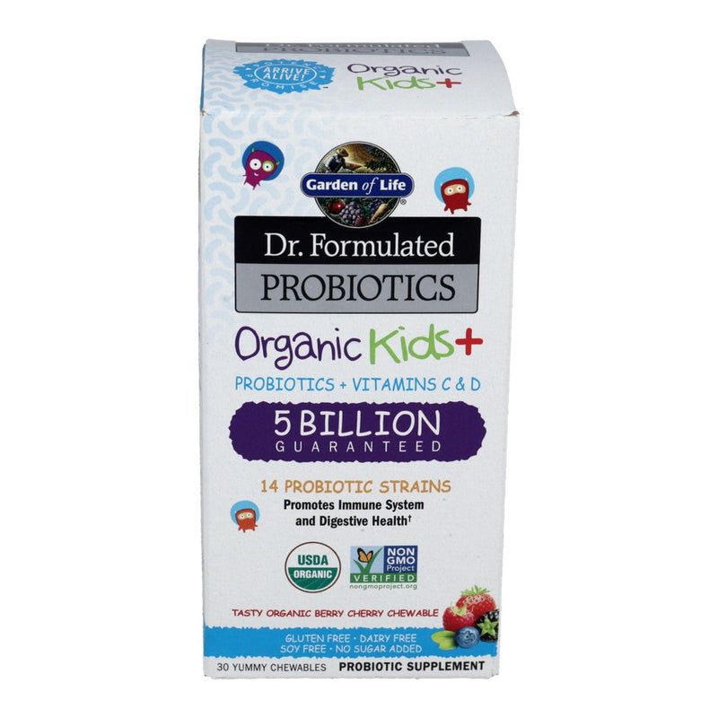 Dr. Formulated Probiotics Organic Kids+, Berry Cherry (30 Tablets)