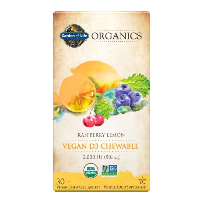 mykind Organics Vegan D3 Raspberry-Lemon (30 Tablets)
