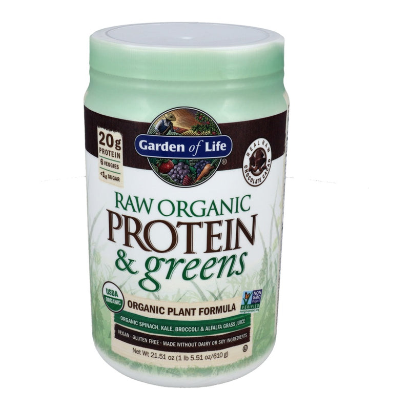 Raw Organic Protein and Greens Chocolate Powder (611 g)