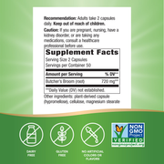 Butcher's Broom Root (100 Capsules) — Supplement Facts