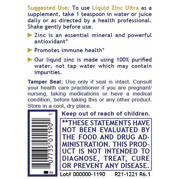 Liquid Zinc Ultra (8 fl oz/bottle) Liquid