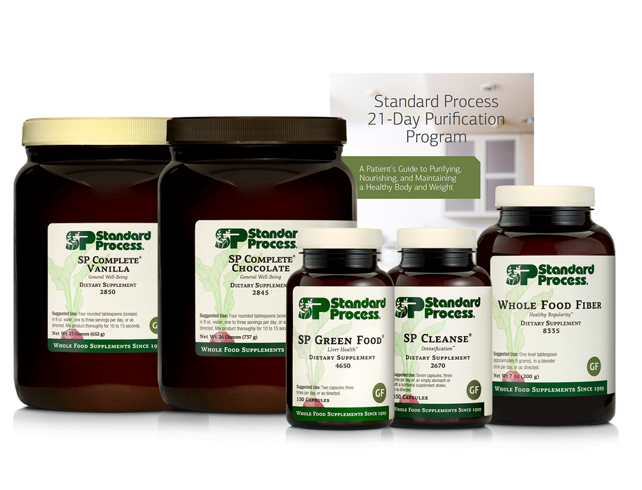 Standard Process Inc - Purification Product Kit, 1 Kit with SP Complete® Chocolate, SP Complete® Vanilla & Whole Food Fiber - 