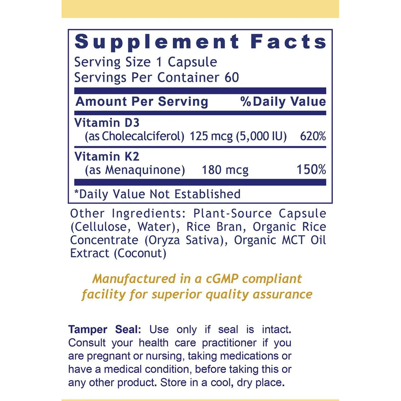 Vegan D3+K2 (60 Capsules)