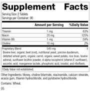 Cataplex® B, 180 Tablets, Rev 05 Supplement Facts