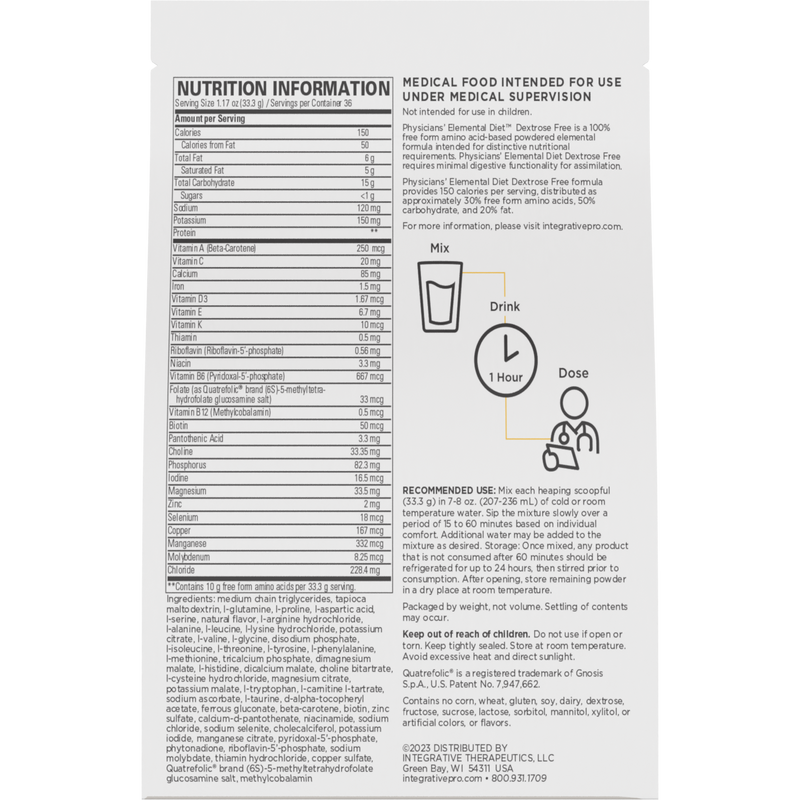Physicians' Elemental Diet (Dextrose Free)