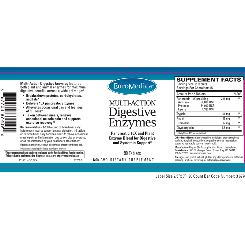 Multi-Action Digestive Enzymes (90 Tablets)