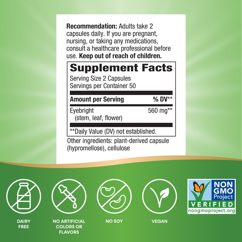Eyebright Herb (100 Capsules) — Supplement Facts