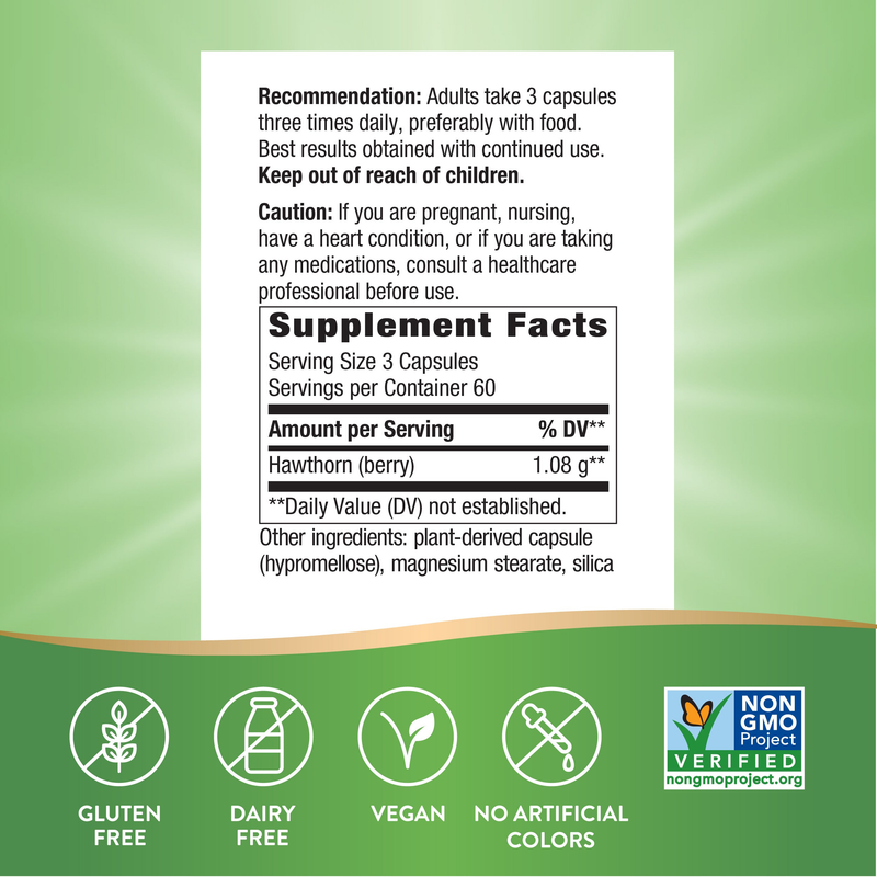 Hawthorn Berries (100 Capsules) — Supplement Facts