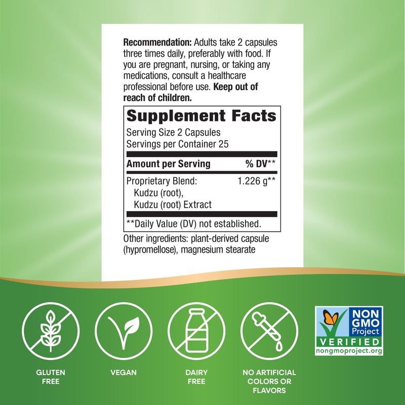 Kudzu (50 Capsules) — Supplement Facts