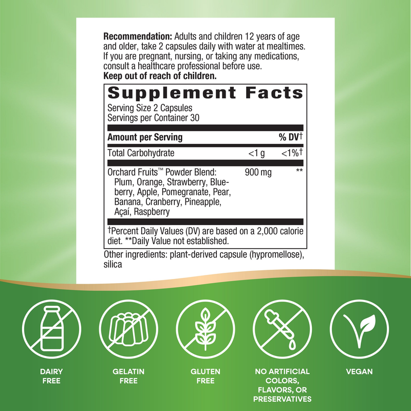Orchard Fruits™ (60 Capsules) — Supplement Facts
