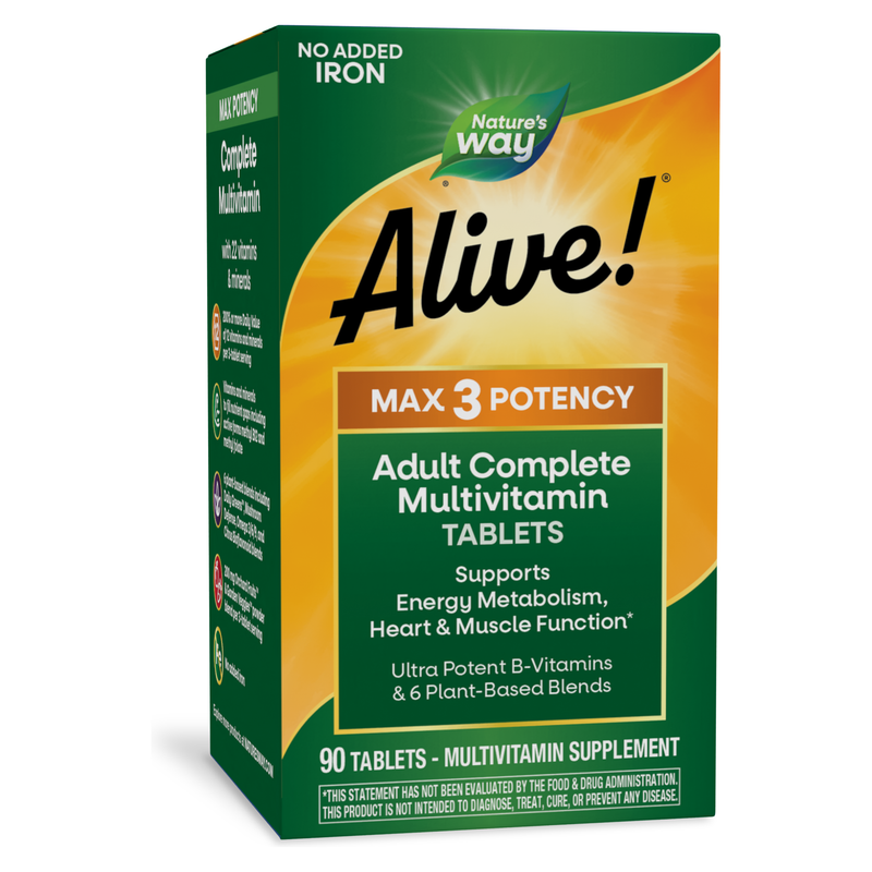 Alive!® Max3 Daily Multi-Vitamin Iron-free (90 Tablets) — Nature's Way