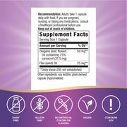 Oregano Oil Standardized (60 Capsules) — Supplement Facts