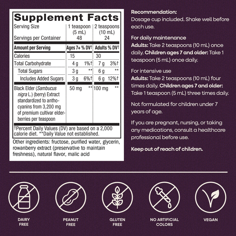Original Sambucus (240 ml) — Supplement Facts