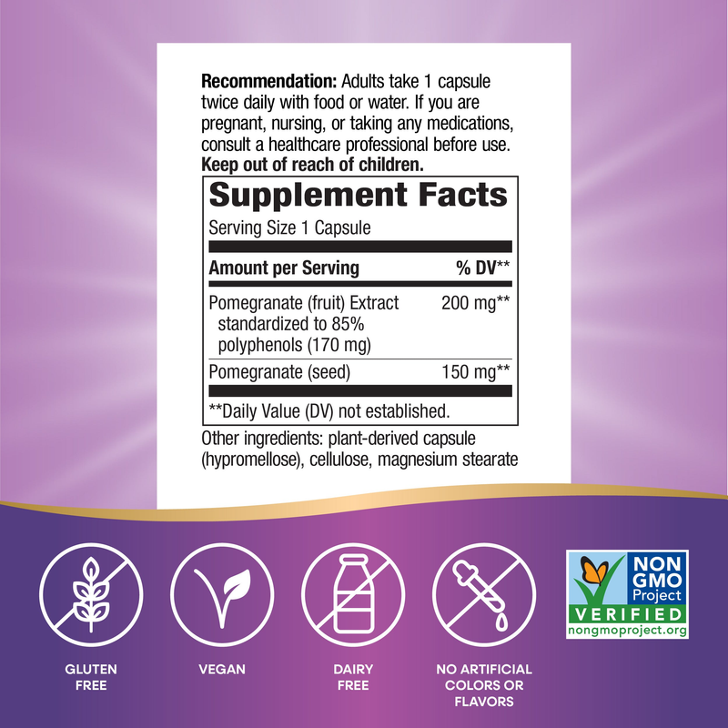 Pomegranate Standardized (60 Capsules) — Supplement Facts